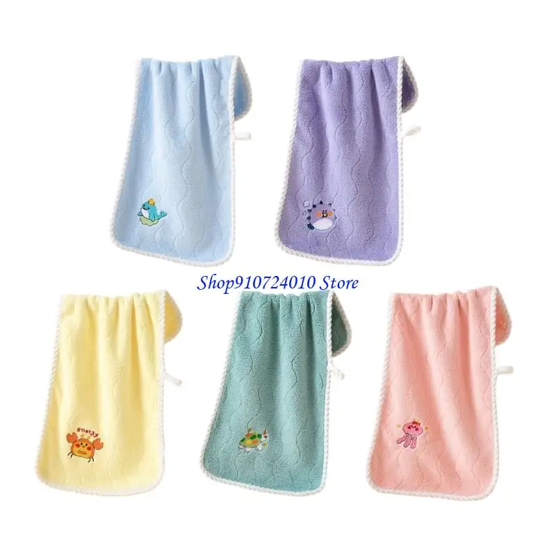 

77HD Детский коралловый флисовый полотенце, мультфильм, печатная вышивка для животных для рук мягкого абсорбента