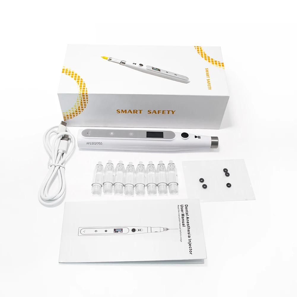 Smart LCD Dental Anesthesia Injector Oral Local Anesthesia Syringe Painless Pen + 8Pcs Injection Tube Dentist Clinical Equipment