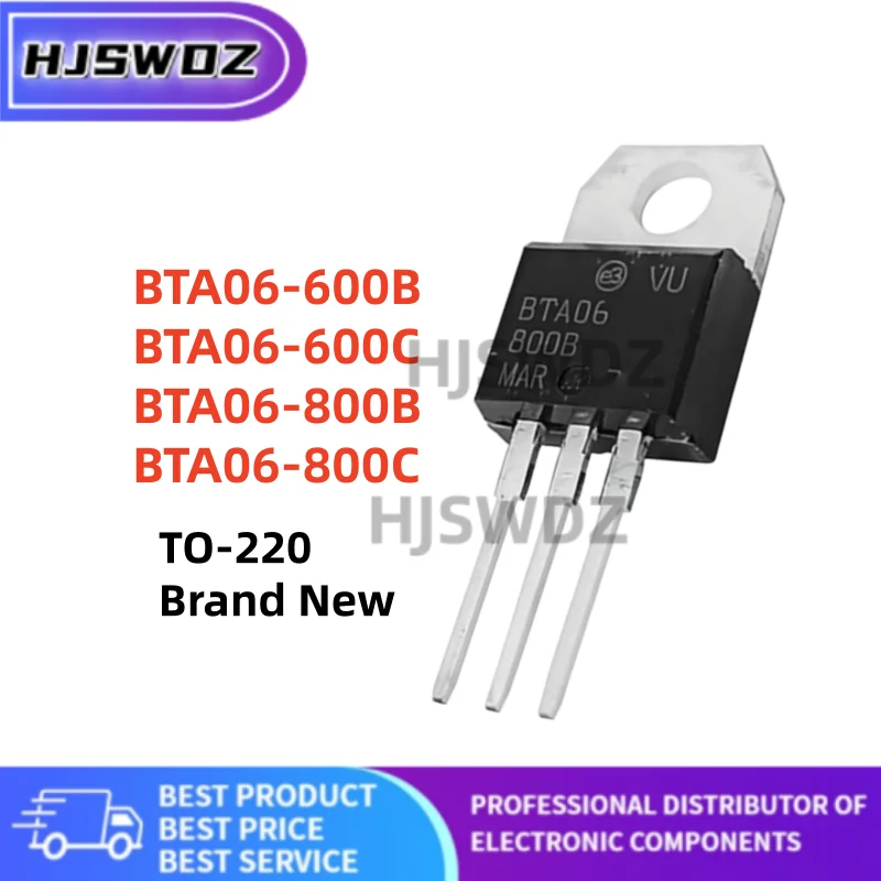 10PCS Brand New BTA06-600B BTA06-600C BTA06-800B BTA06-800C BTA06 TO-220 TRIAC Transistor