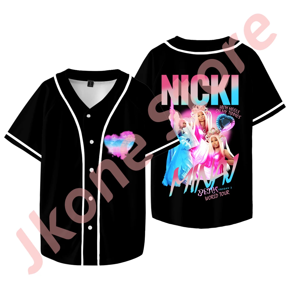 

Nicki Minaj GAG City World Tour Merch Jersey PF2 Logo Baseball Jacket Unisex Fashion Casual Short Sleeve T-shirts