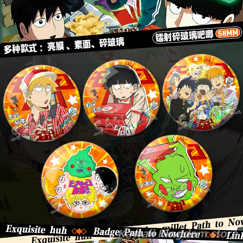 

Mob Psycho 100 Shigeo Kageyama Reigen Arataka кнопка булавка милый персонаж аниме брошь из мультфильма значок для рюкзака аксессуары