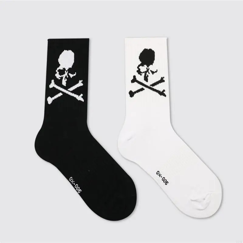 Y1ac Funny Socken Baumwolle Neuheit Kleid Socken Schädel Socken gemusterte Knöchel Socken Paare Socken für