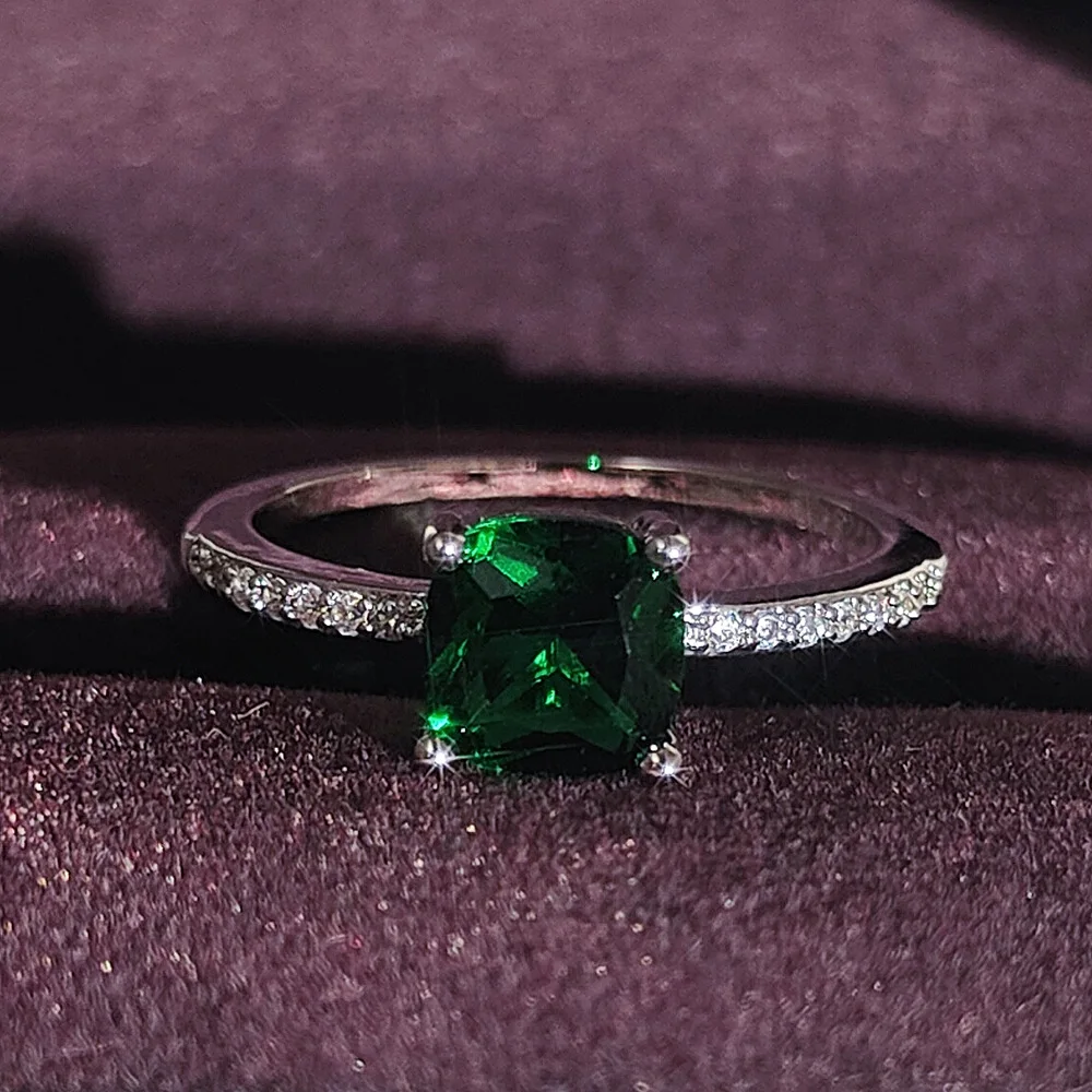 

Luxury Setting-Rings For Women With Deep Blue Zircon Stone Anniversary Gift Engagement Jewelry Rings