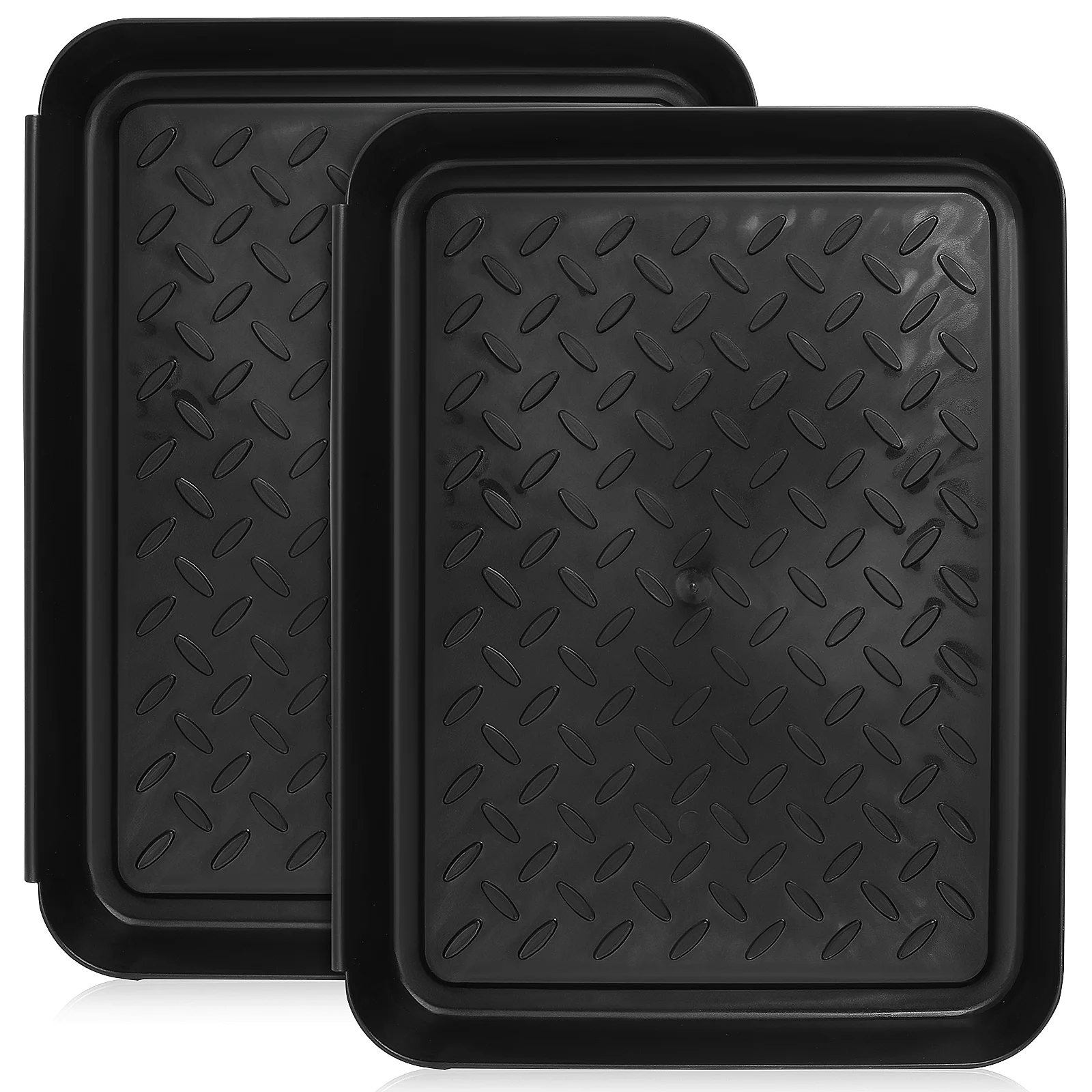 2 Pcs Mud Boot Plate under Sink Tray Doormat Bulk Shoe Trays for Entryway Plastic Drip