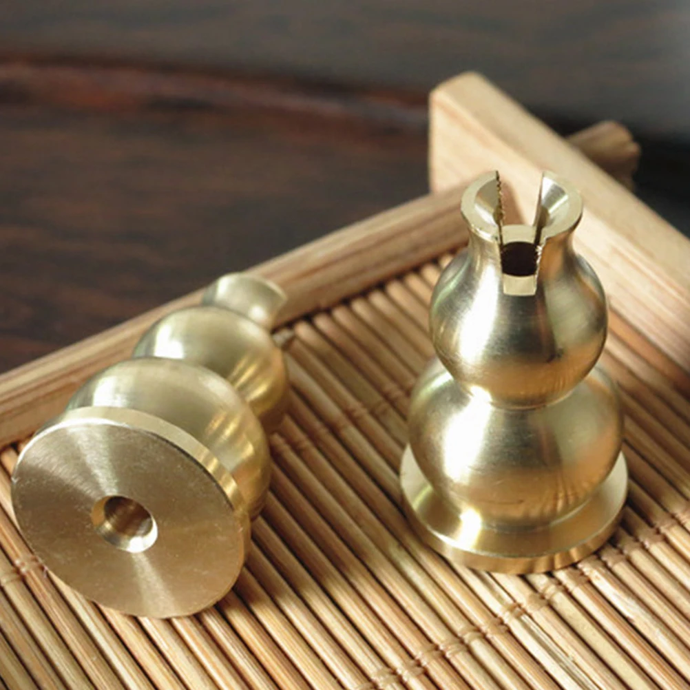 

5Pcs Golden Brass Incense Stick Holder Copper Bottle Gourd Censer Holder for Home Decoration Tea Room Incense Plate Tray