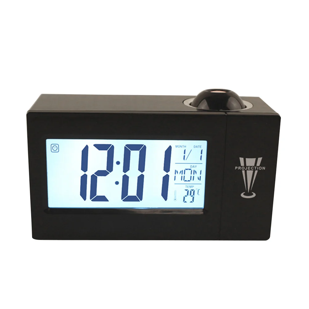 LED Display Alarm Clock Digital Projection Clock Modern Table Clock with 12/24 Hours Snooze Function for Bedrooms Operat