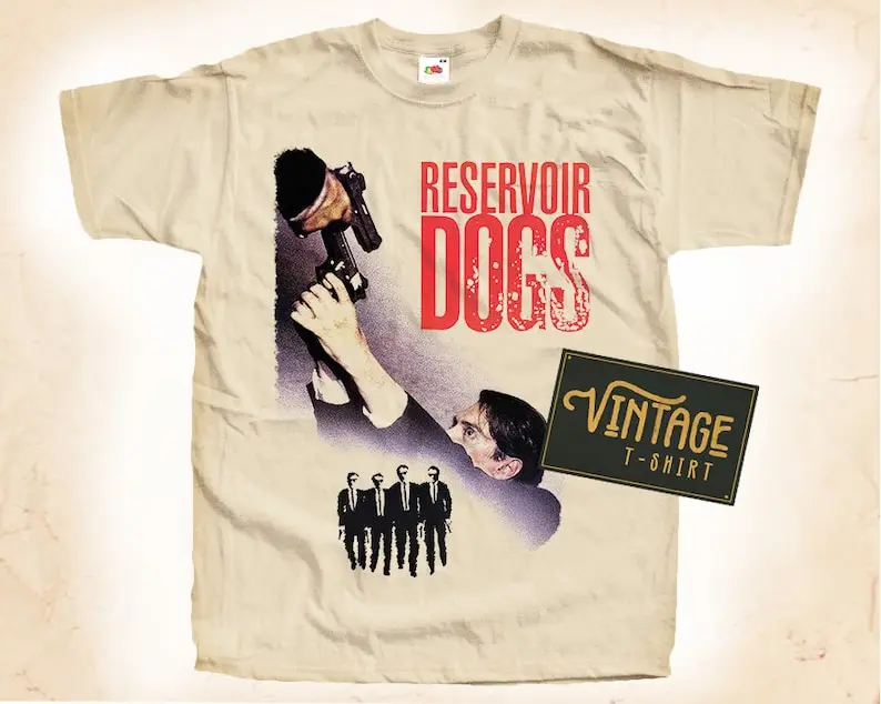 

Reservoir Dogs V1 T shirt Tee Natural Vintage Cotton Movie Poster Beige All Sizes