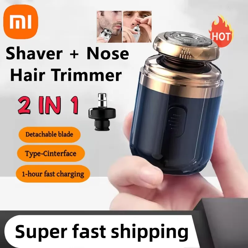 Xiaomi 2-in-1 充電式電気シェーバー鼻毛トリマーメンズ鼻毛除去シェーバーポータブルミニナイフ男性用カミソリ