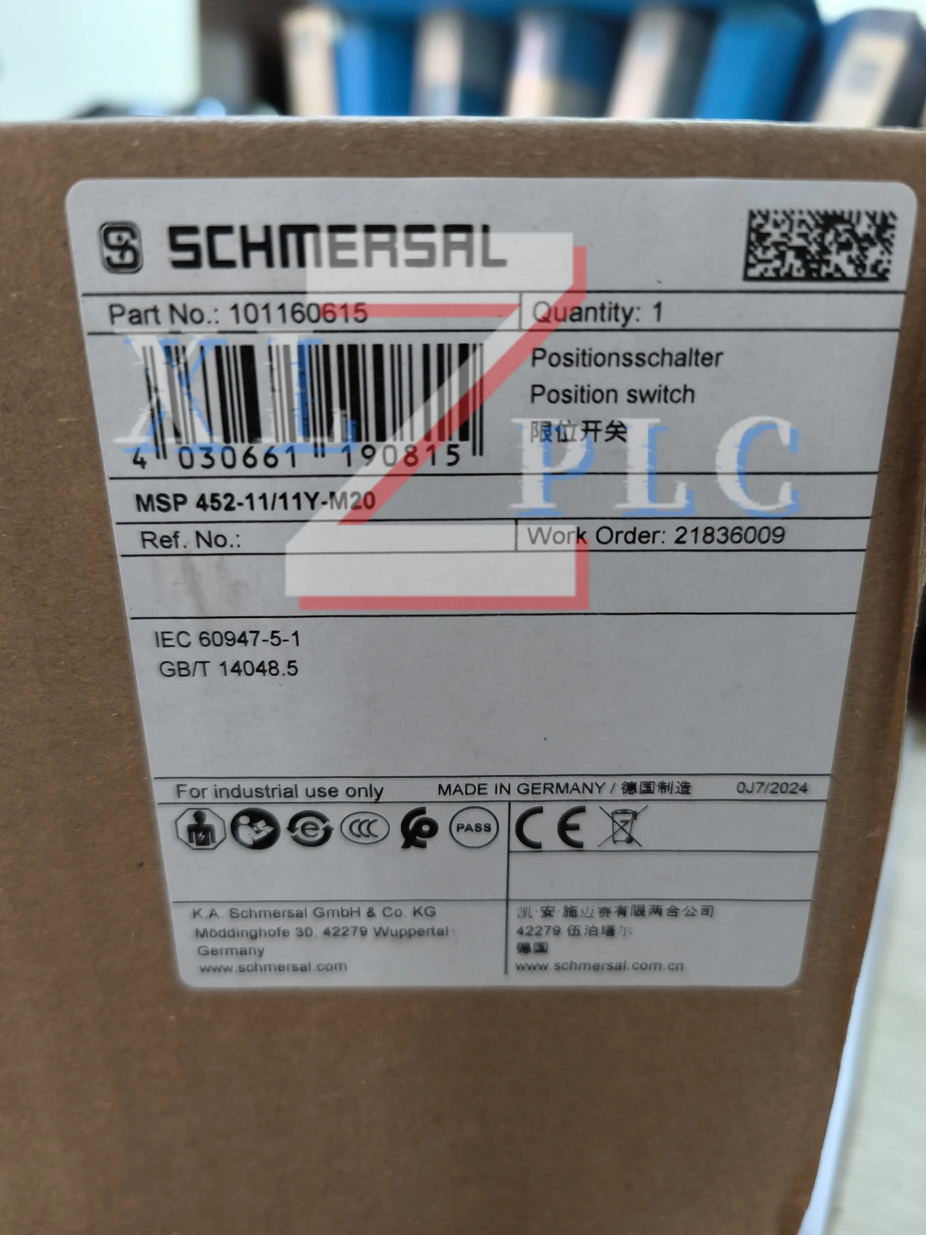 MSP 452-11/11 Y-M20 101160615 Schmalsai limit switch new original genuine spot
