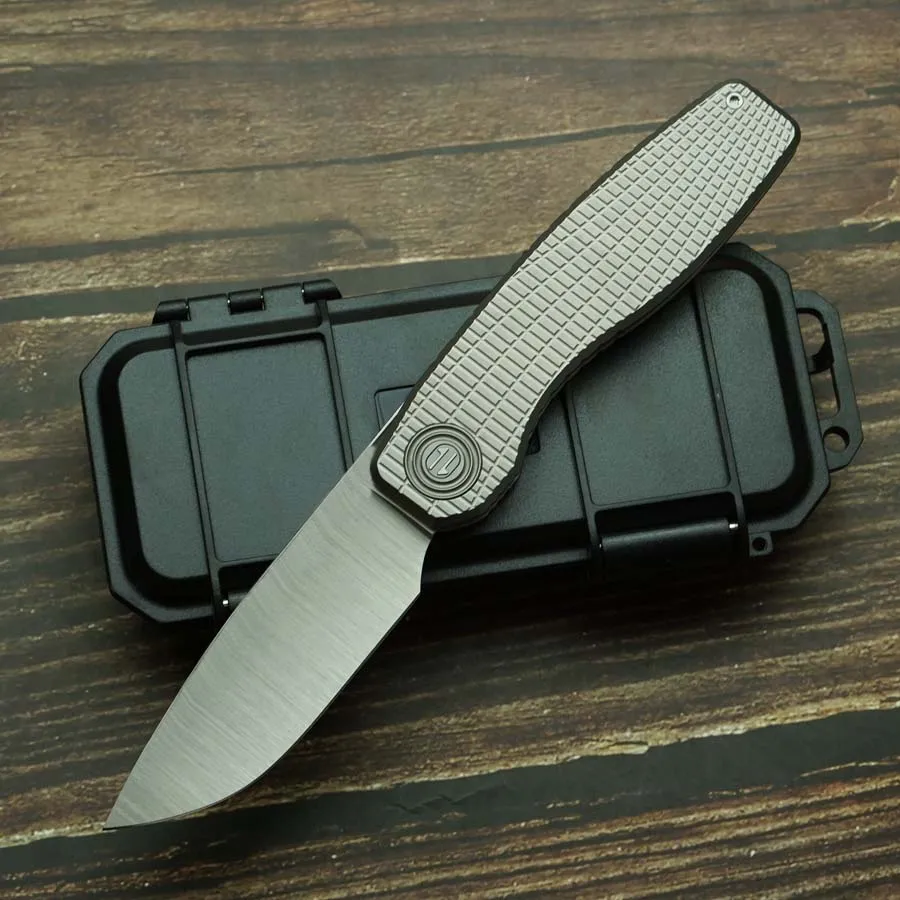 LEMIFSHE Nuevo cuchillo plegable FSD grande, hoja de 154 cm, mango de aleación de titanio, herramienta EDC multifuncional para supervivencia en campamentos al aire libre