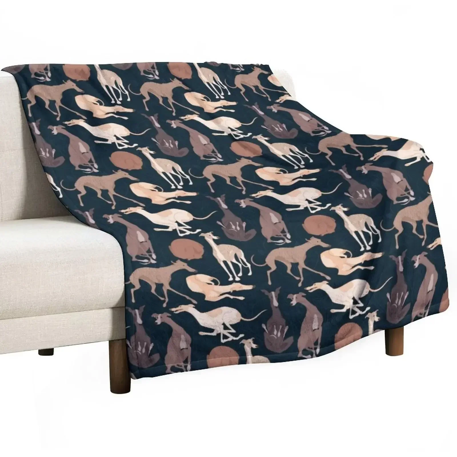 Whippet Good - Dark Throw Blanket Blankets For Sofas Bed Fashionable Blankets