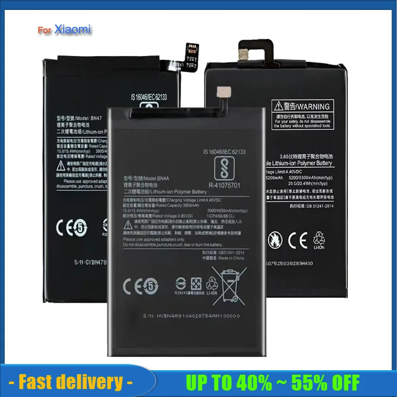 BN61 BN57 BM4J BM3L BM4E BM3M BM3E BN4A BN46 Battery For Xiaomi Mi 9T Pro 8 Lite 9 SE 11 POCO X3 NFC F1 Redmi Note 8 Pro 7 6 5