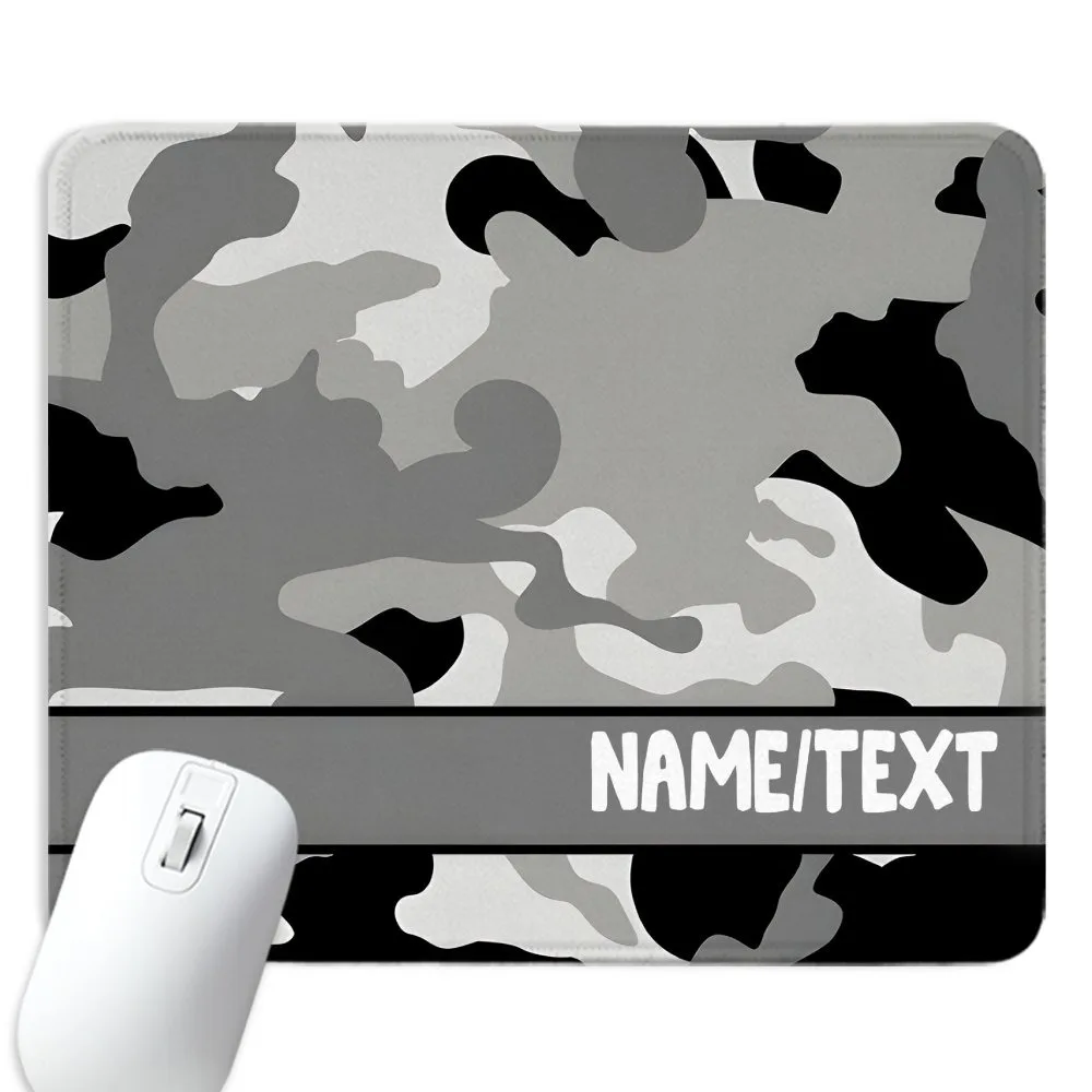 [2D Flat] 1pc Custom Personalized Grey Urban Camo Mouse Pad Custom Name Multi Sizes Gaming Mouse Pad