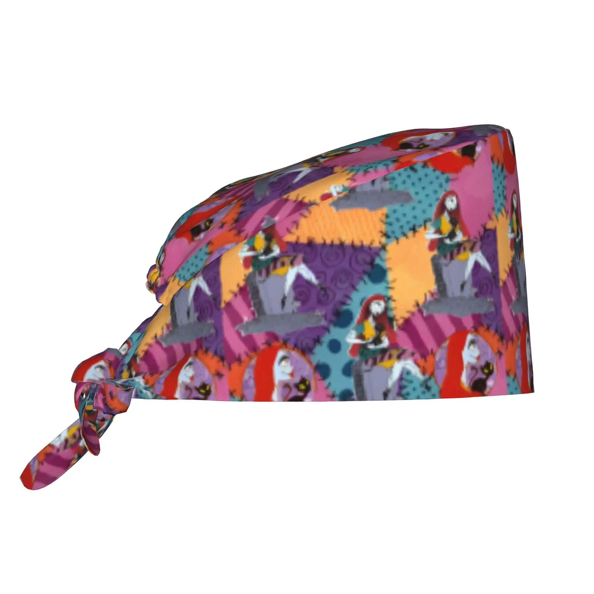 Custom Jack Anime S-Skellingtones Scrubs Cap Surgical Hats Women Men  Operating Room Cap Nursing Cap Lab Works Hat