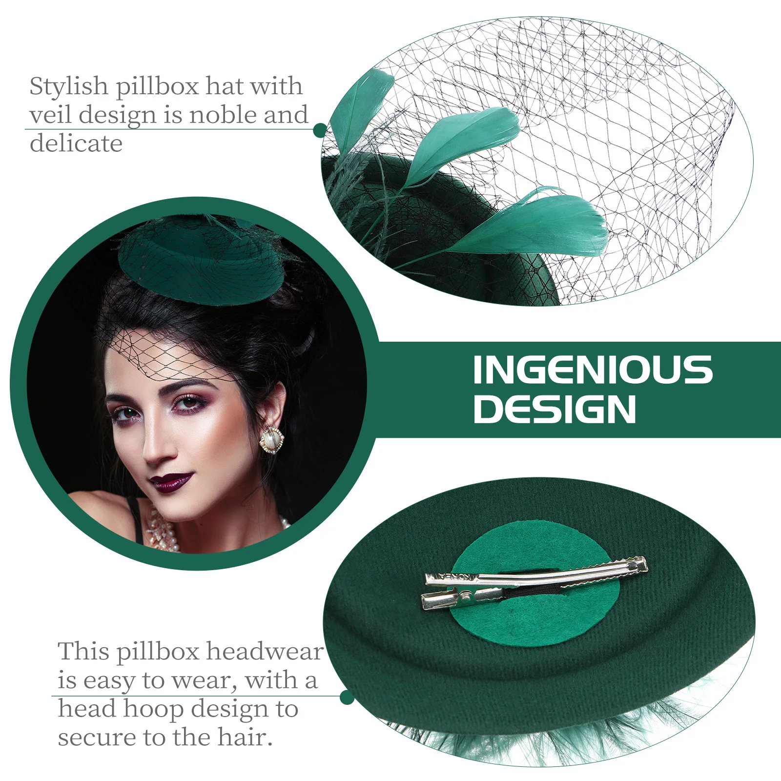 

1Pcs 20s Pillbox Hat Veil Hairband Wedding Cocktail Party Vintage Fascinator Headwear Elegant 20s Pillbox Hat Fascinators Hats