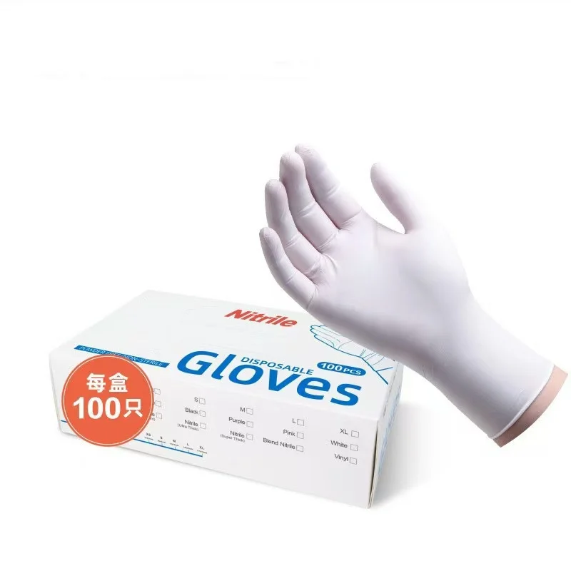 100pcs Beauty&Personal Care Product Food Grade Blended Nitrile Vinyl Gloves for House Use Guante Teeth Multipurpose Multicolour.