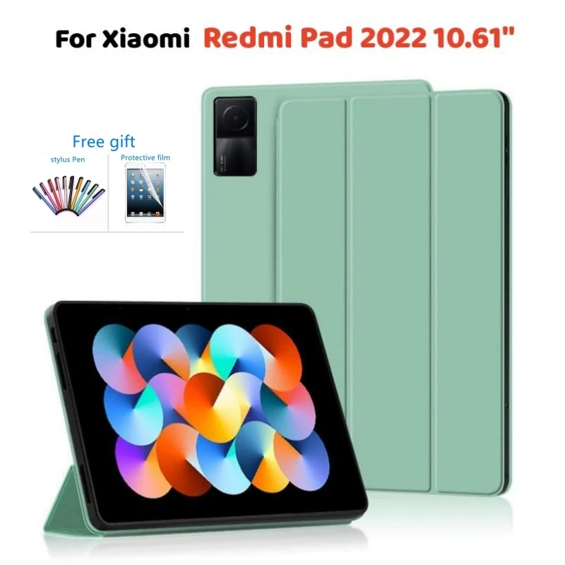 

Case For XIAOMI Redmi Pad 2022 10.61 inch PU Leather Tri-Folding Stand Magnetic Flip Stand Cover For Redmi Pad 10.6 Tablet Case