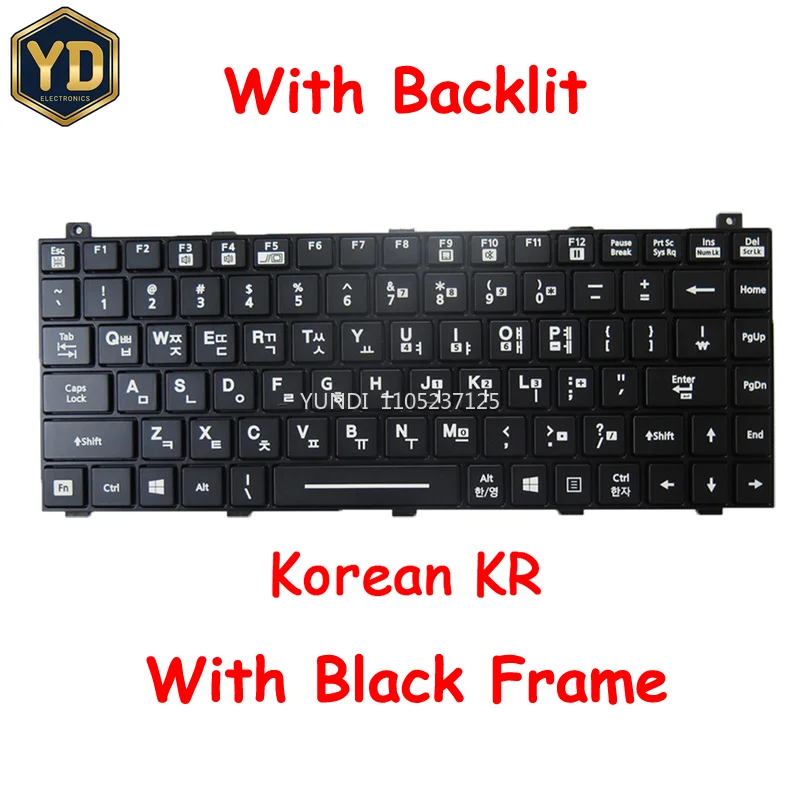 

YD Laptop Backlit Keyboard For Getac NK5100-01120T-00/A 531087480009 Korean KR Black Frame New