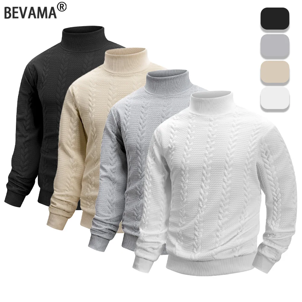

Осенние мужские повседневные толстовки с вязаным жаккардовым узором, пуловер с круглым вырезом и длинными рукавами, однотонная спортивная теплая водолазка