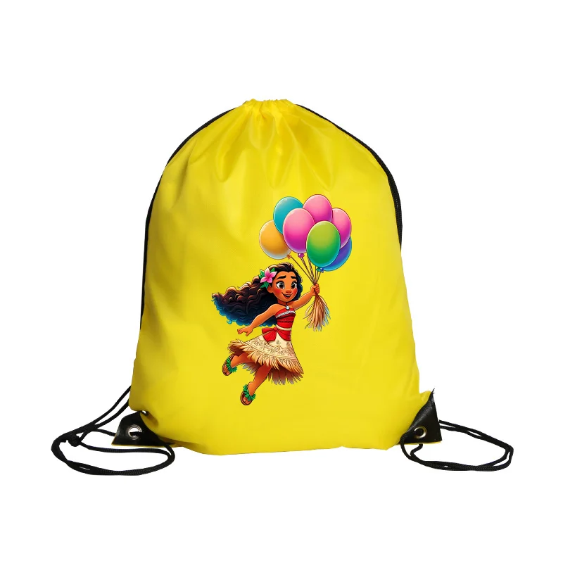 Moana telas no tejidas con cordón impermeable conveniente mochila de compras bolsa con estampado de dibujos animados bolso de gran capacidad bolsas de regalo