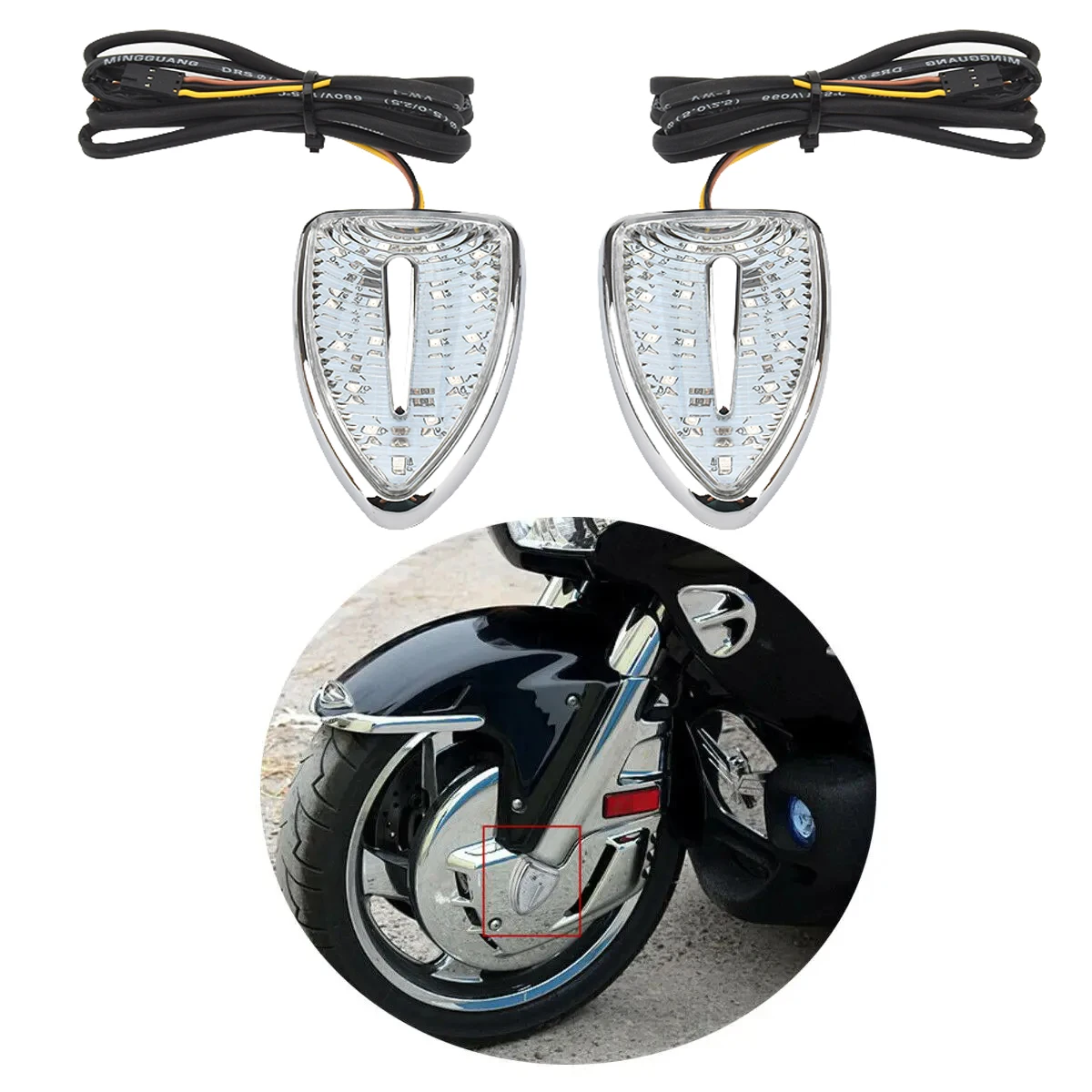 For Honda Goldwing 1800 2012 to 2017 GL 1800 GL1800 Gold Wing 1800 Motorcycle Left & Right Lights Smoke/clear Lens