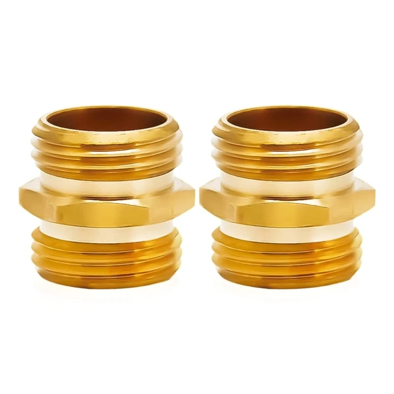 2pcs Garden Hose Adapter 3/4 Inch Solid Brass Hose Fitting Connectors Male to Male External Thread Pipe Connectors Dropsale