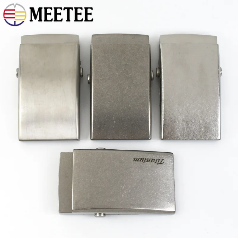 1Pc 35/38mm Pure Titanium Automatic Belt Buckle Head Toothless Roller Clasp for Men's Waist Strap DIY Leather Craft Accessories