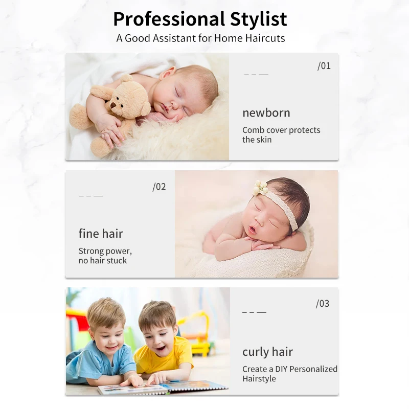 PFAY-cortadora de pelo profesional PL558 para hombres y niños, máquina de corte de pelo recargable por USB, cortador impermeable de Máquina para cortar cabello