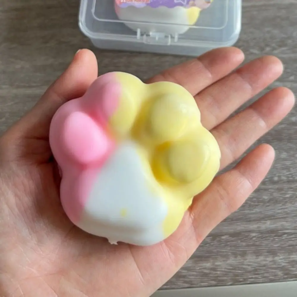 Donut Wax Cracking Squeeze Cat Paw Non-bounce Crunch Squishy Handmade Satisfying Sound Crispy Feel Squishy Children Gifts