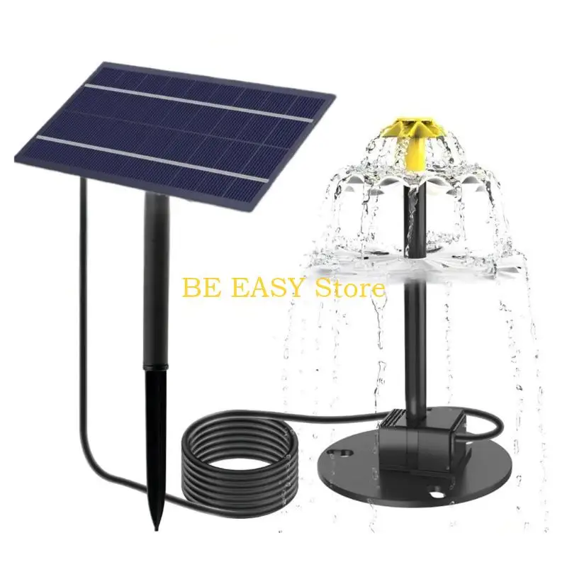E28F Solar Water Pumps For Birdbaths Decoration Multiple Sprays Model ABS Construction