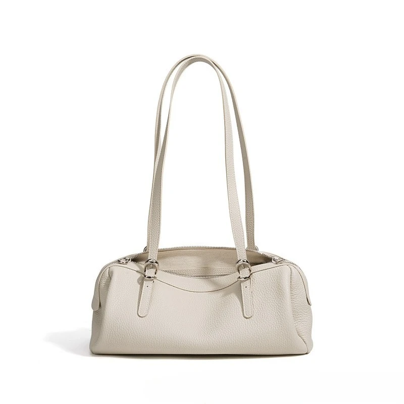 

Women's Boston Bag with Genuine Leather Vintage Bowling Shoulder Handbag Commuter Work Top Handle Daily