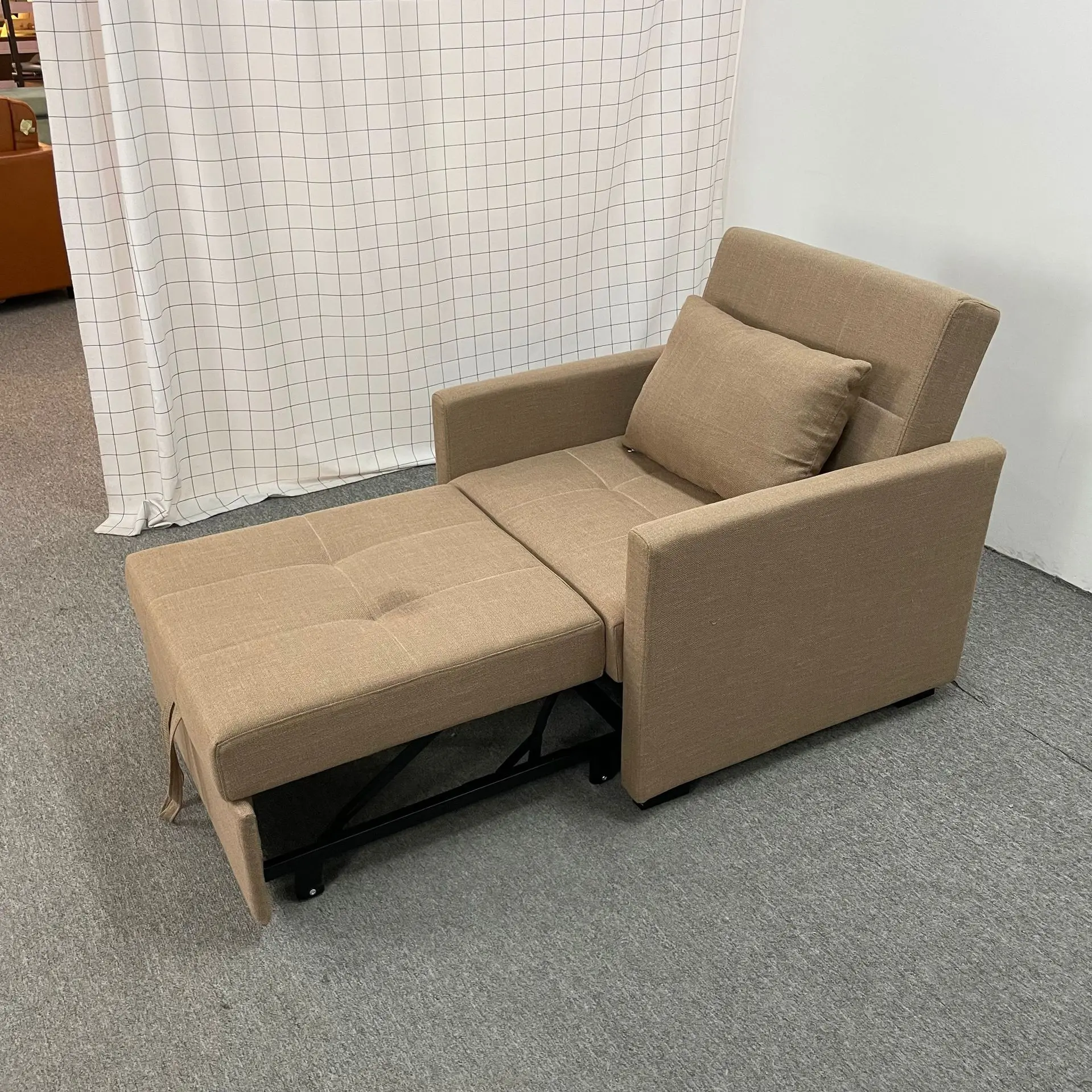 Multifunctional dual-purpose sofa, bed fabric escort bed single small apartment