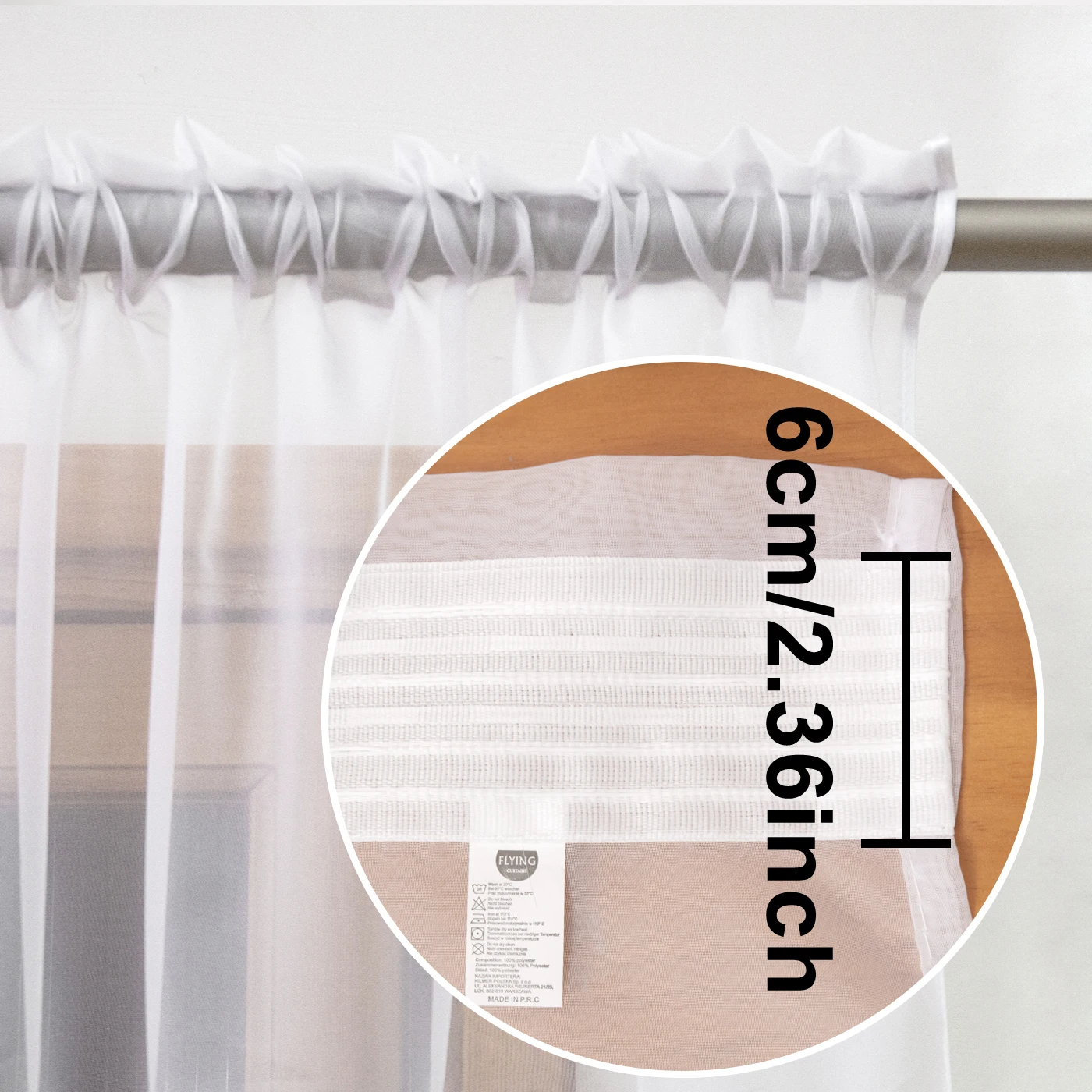 قطعة واحدة من ستائر النمط الرومانسي قابلة للتنفس للحماية من الأشعة فوق البنفسجية ستائر شفافة بيضاء لغرف المعيشة وغرف النوم والمهرجانات #3