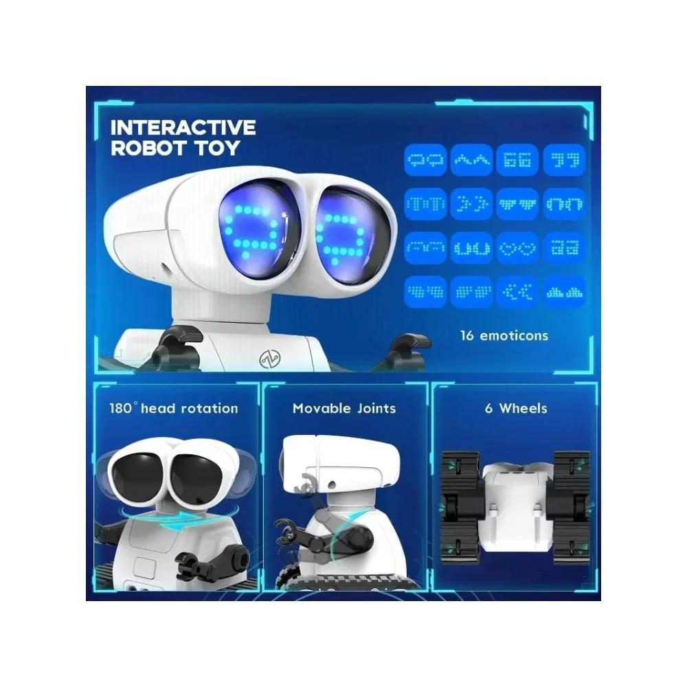 Remote Control Robot for Kids - Rechargeable Talking Robot with Music, LED Eyes & Walk Functions