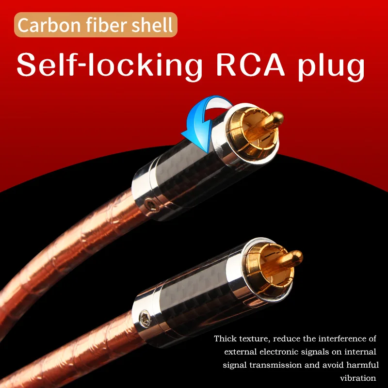 hifi Fever Signal Cable Double Lotus Head 2rca OCC Single Crystal Copper Square Core Copper rca to rca cable hifi