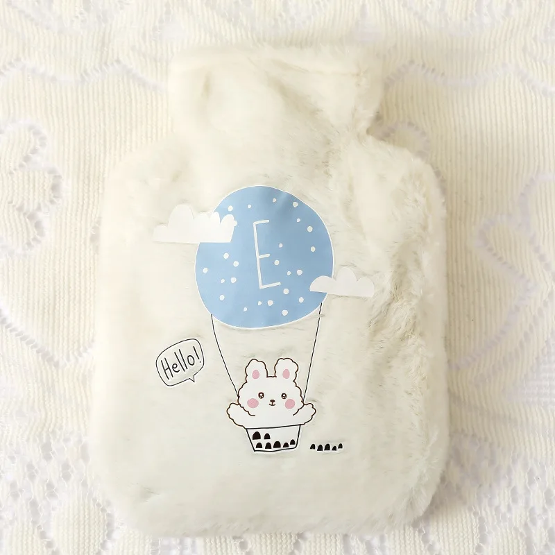 250ML bouillotte Hot Water Bottle Plush Cartoon Kawaii Bear Kat Rabbit Animal Pattern Thick Hot Water Bag Hand Feet Winter Warm