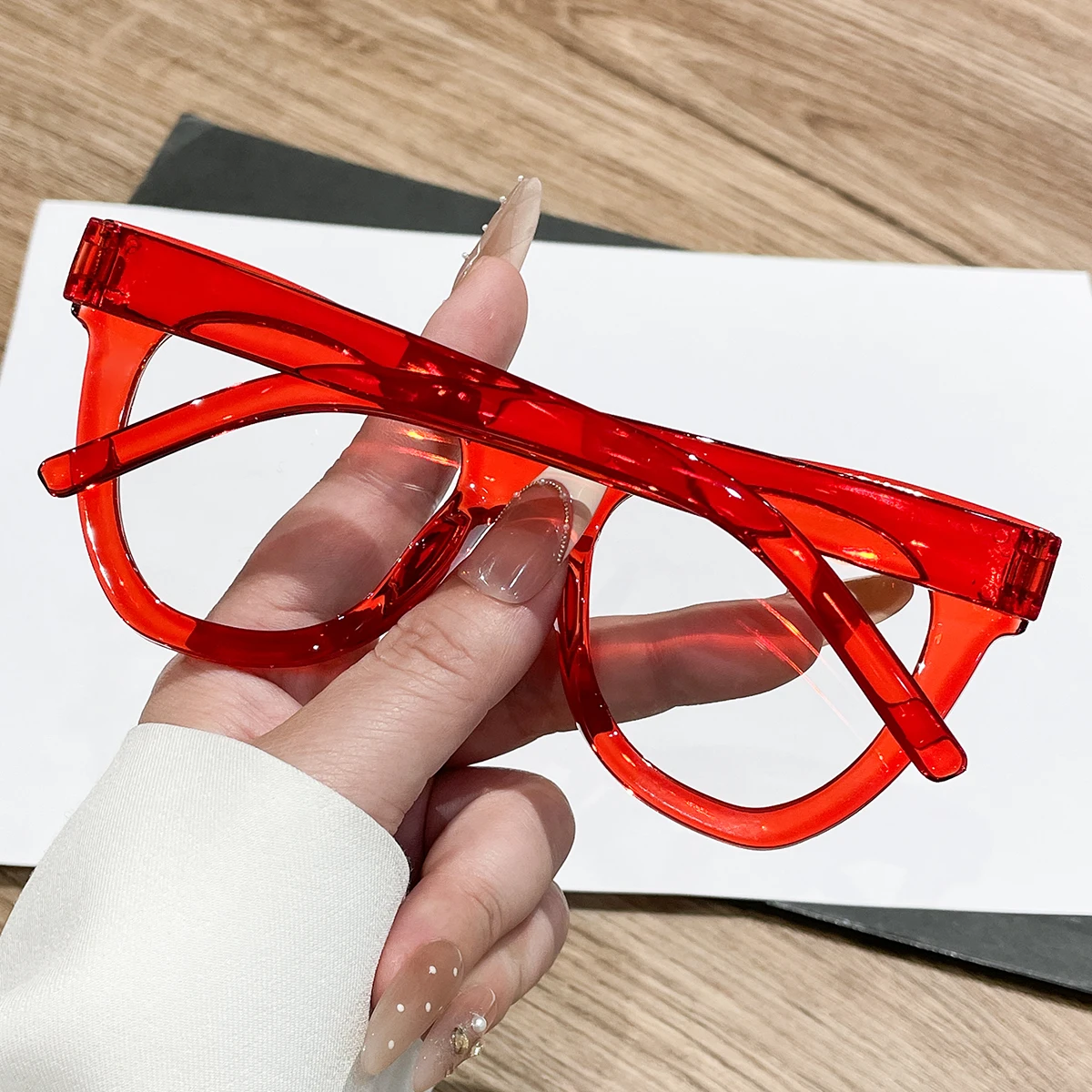 1 Stück Damen-Brille, schlicht, neu, universell, leicht, Cat-Eye, Retro, trendig, lässig, vielseitig, Geschenk, Weihnachtsdekoration, Alltagskleidung, C