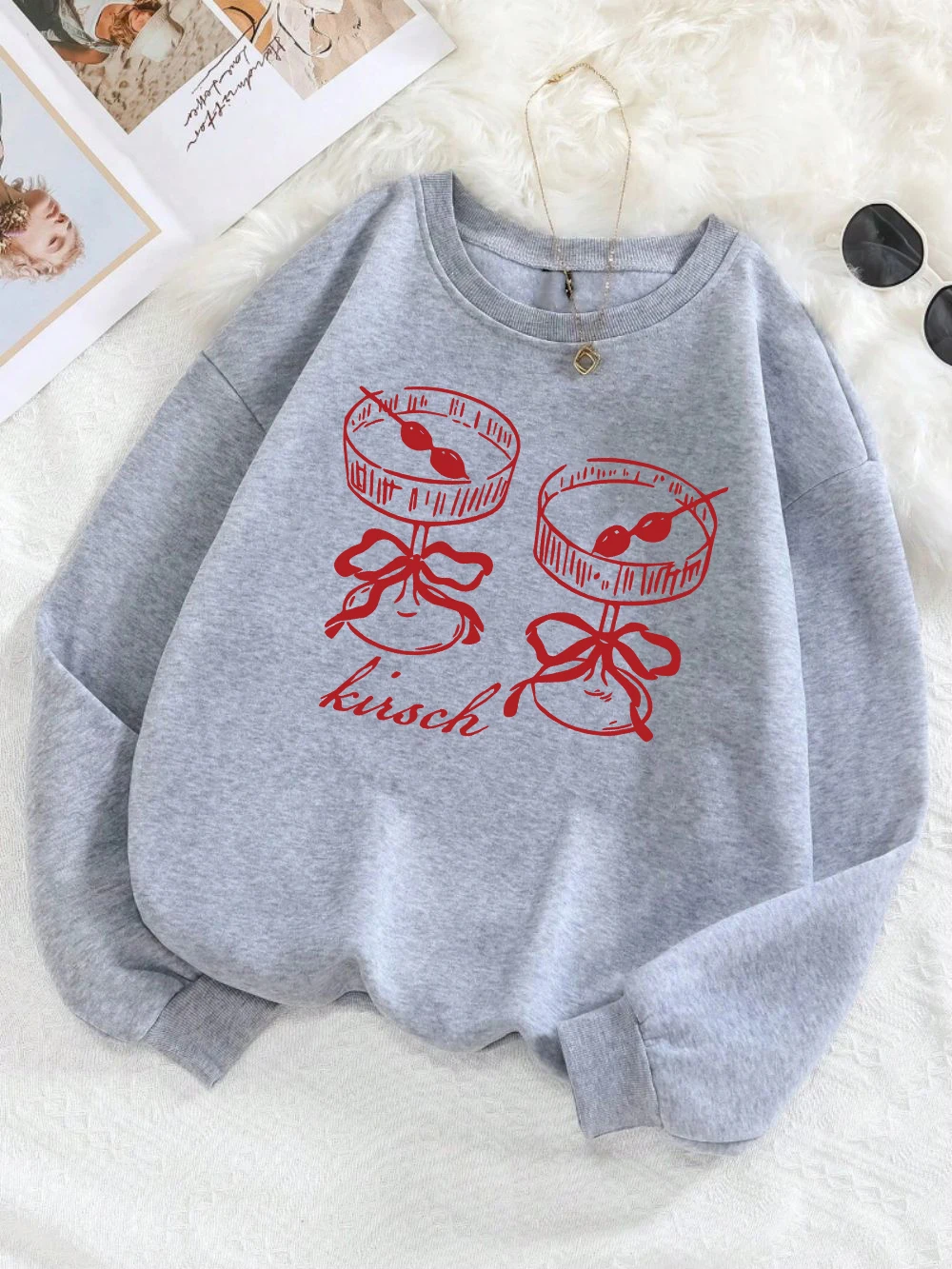The Butterfly Butter Bottle Design Sweatshirt Woman Autumn Casual Pullover Loose Soft Sweatshirts Comfortable Harajuku Clothes