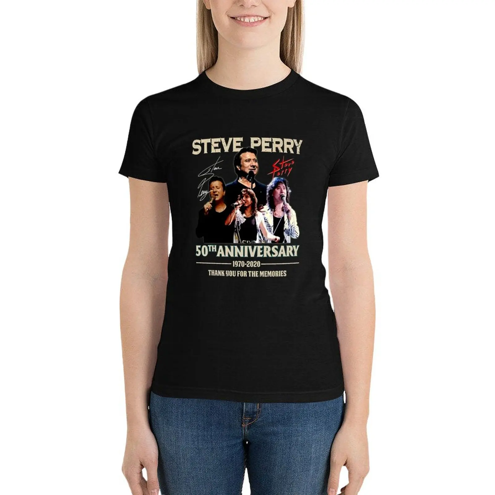 Steve-Perry-50th-anniversary-1970-2020-thank-you-for-the-memories t Shirt T-Shirt tops cute tops Woman clothes