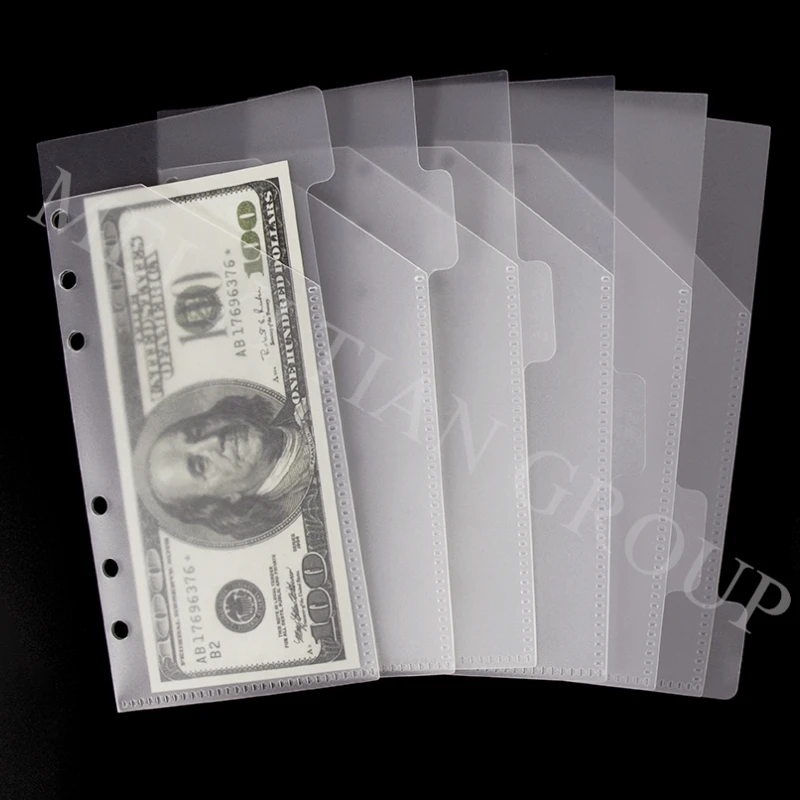 

12PCS A6 Cash Envelopes Binder Budget Envelope System Wallet Loose Leaf 6 Hole Punched Frosted PP Budgeting Pockets Organizer