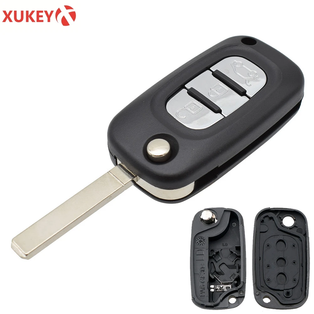 For Renault Fluence Megane Clio Kangoo Master Modus Replacement Case 3 Button With Uncut Blade Car Remote Key Shell Case