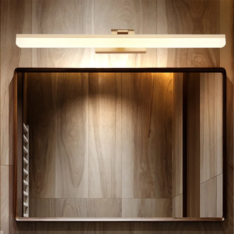 Lampada da specchio moderna e minimalista a LED in alluminio acrilico, comò da bagno, illuminazione di lusso