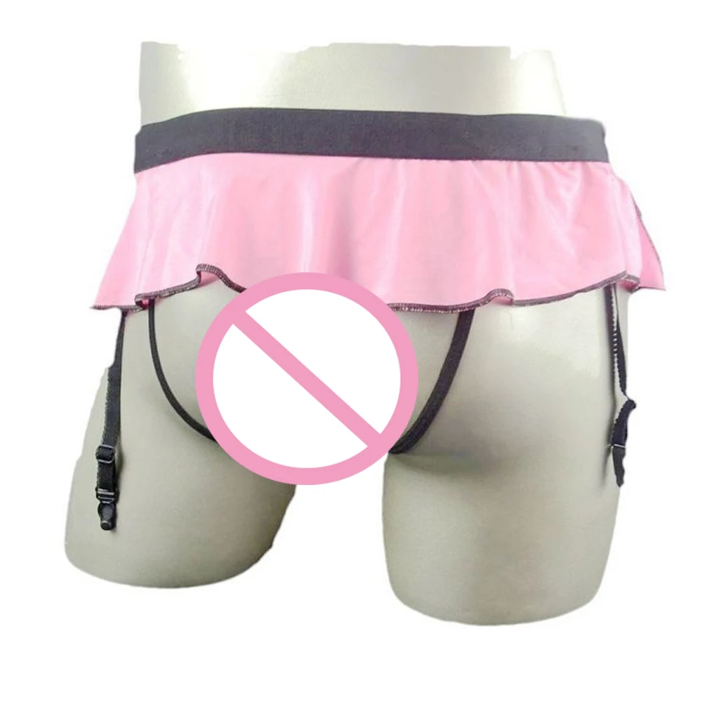 

Men's Sexy Bulge Pouch Thongs Fashion Ruffled Skirts Design Underwear Sissy Backless Panties Gay Male Crossdressing Underpants