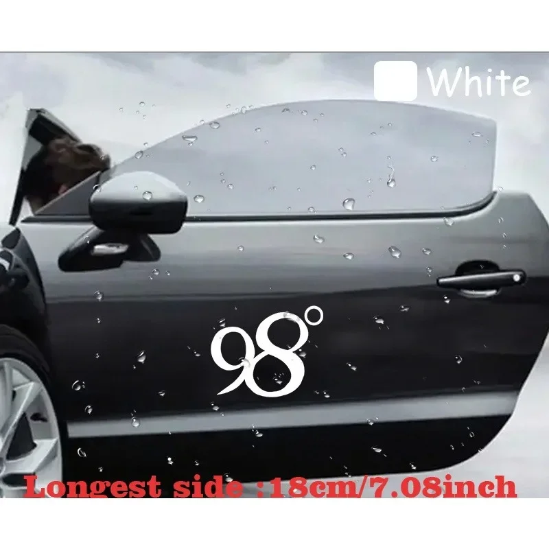 1 Stück „98 ° „Autoaufkleber für Auto, Laptop, Wasserflasche – stilvolle Dekoration für Petrolhead und Auto-Enthusiasten