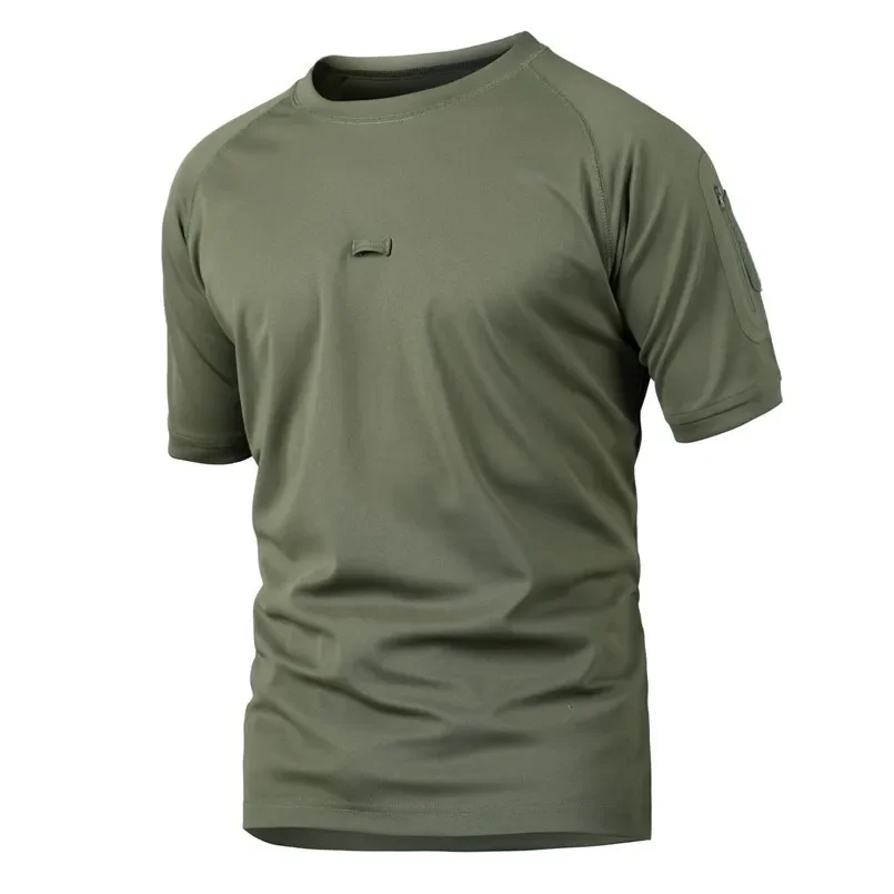 Men Coolmax Hiking Climbing Fishing Short Sleeve T Shirts Summer Outdoor Military Tactical Breathable Quick Dry O-Neck Tees