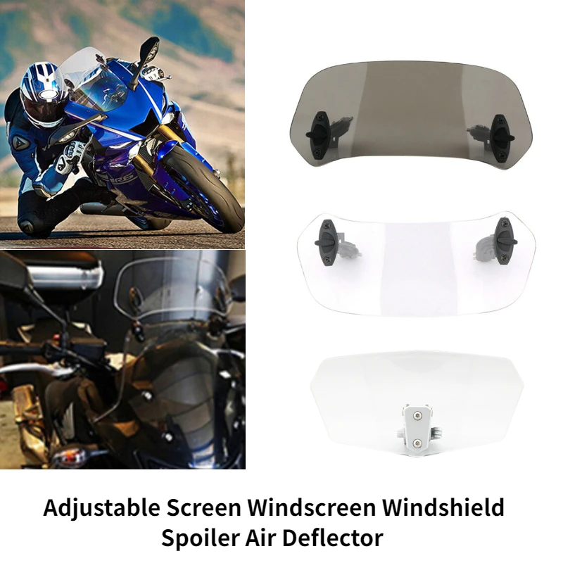 

Motorcycle Universal Adjustable Windscreen Wind Deflector Windshield Extension Spoiler Air Deflector For BMW R1200GS Suzuki