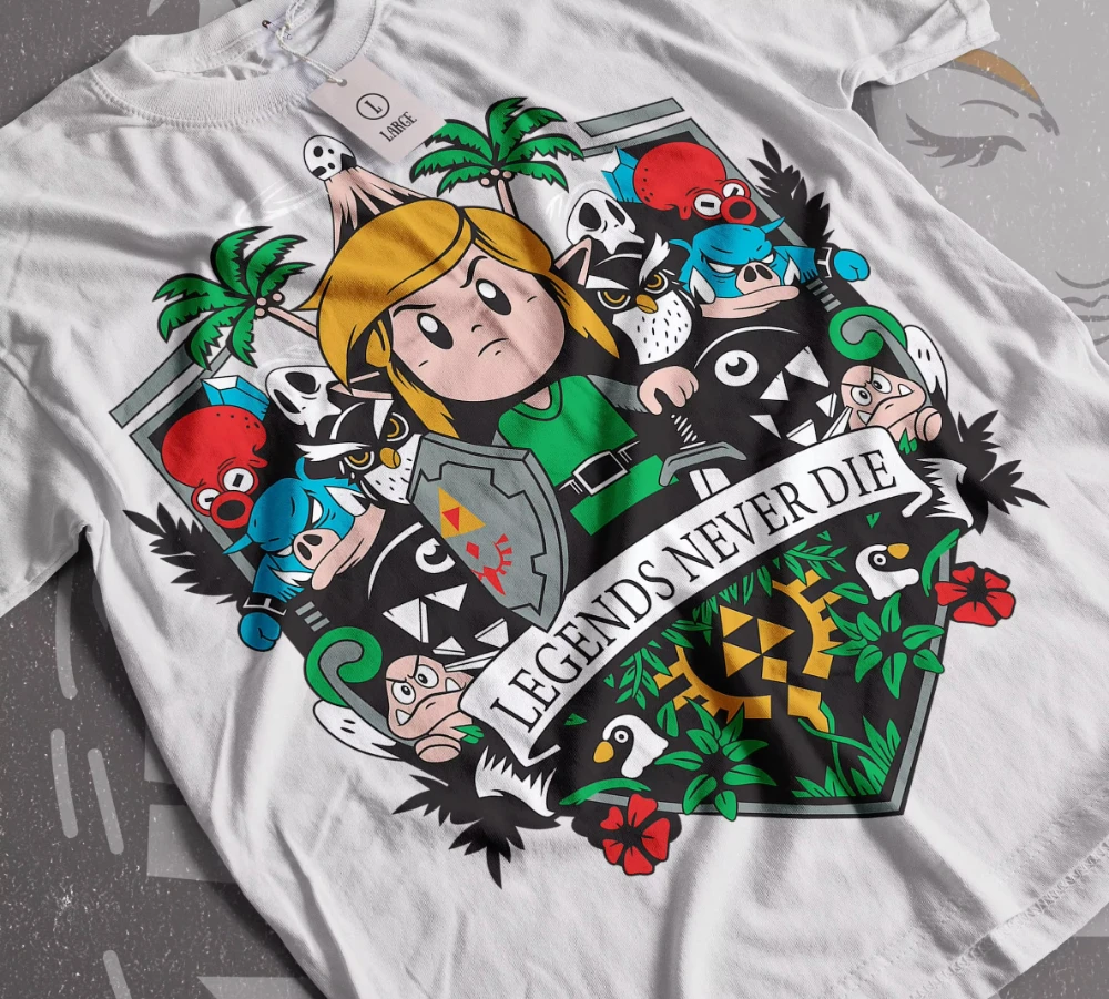 2026 The Legend of Zelda Link T-shirt Legends Never Die Graphic Tee Family Matching Cotton Short Sleeve Game Fans Top