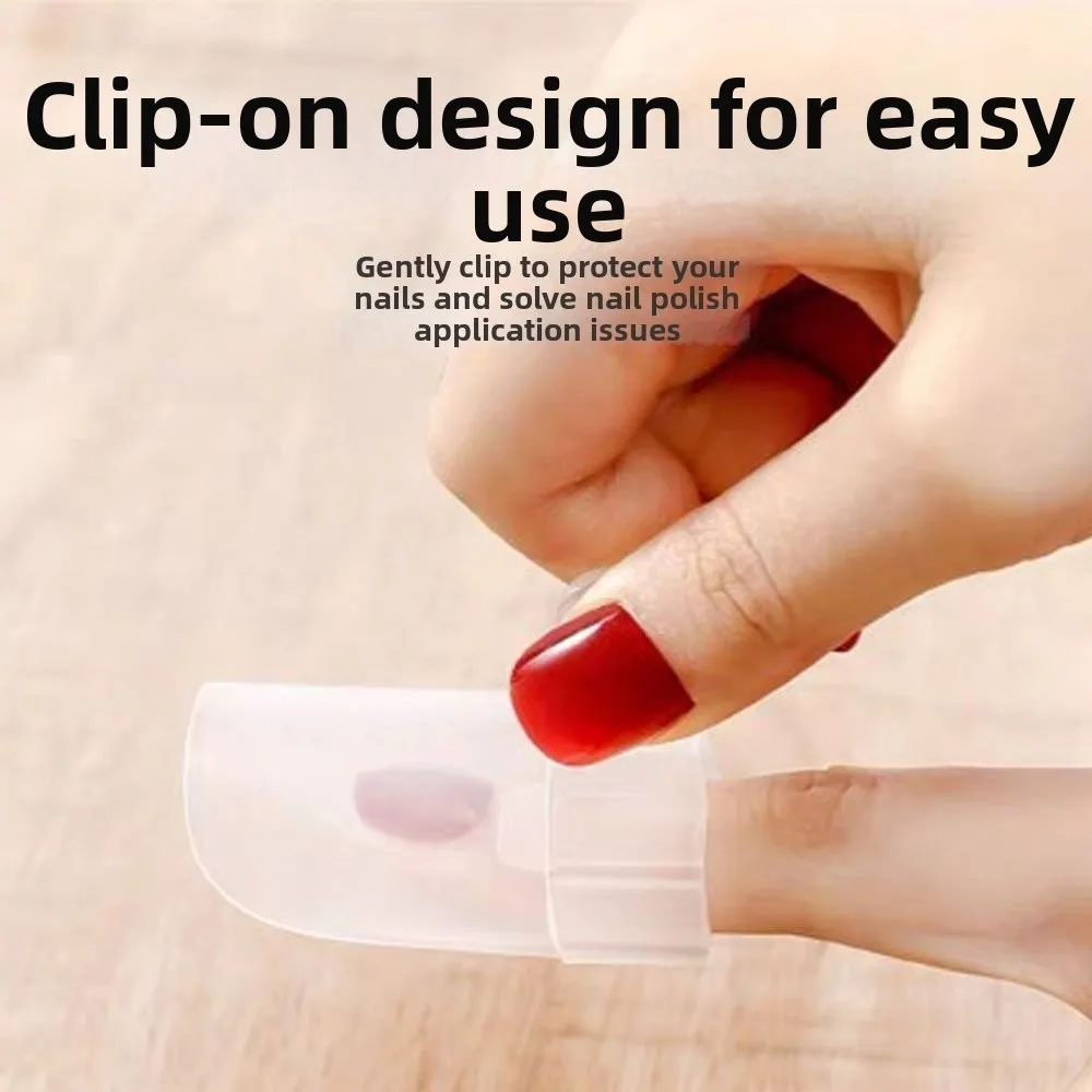 5pcs High Quality Transparent Nail Protective Cover Reusable Detachable Nail Care Tools Anti-scratch Nail Polish Wear
