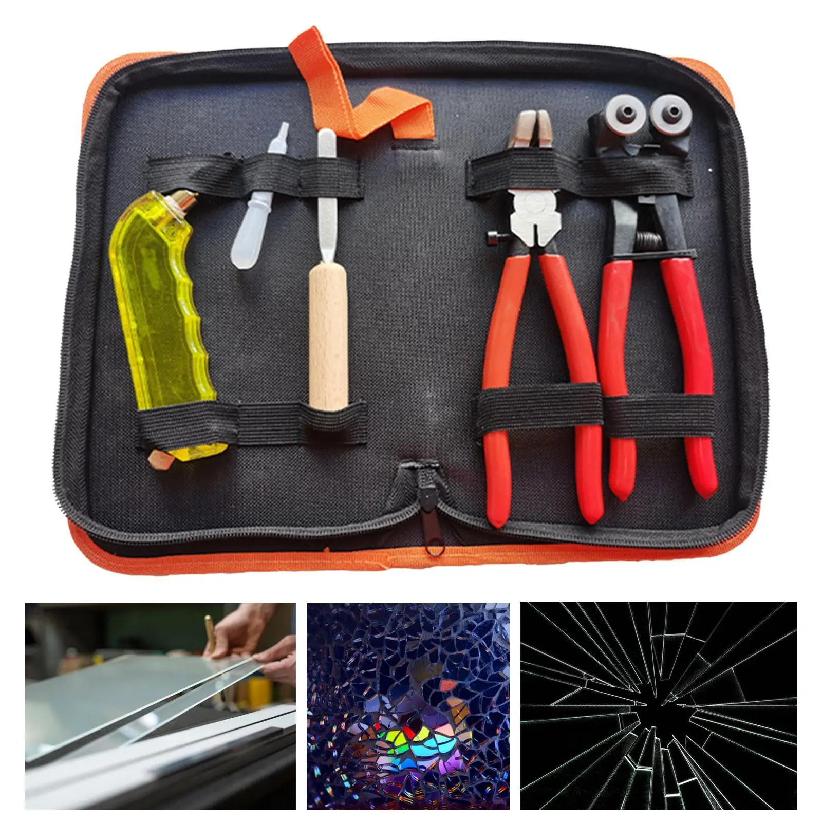 Glass Cutting Tool Set Glass Tile Nippers for Window Fusing Work Breaking