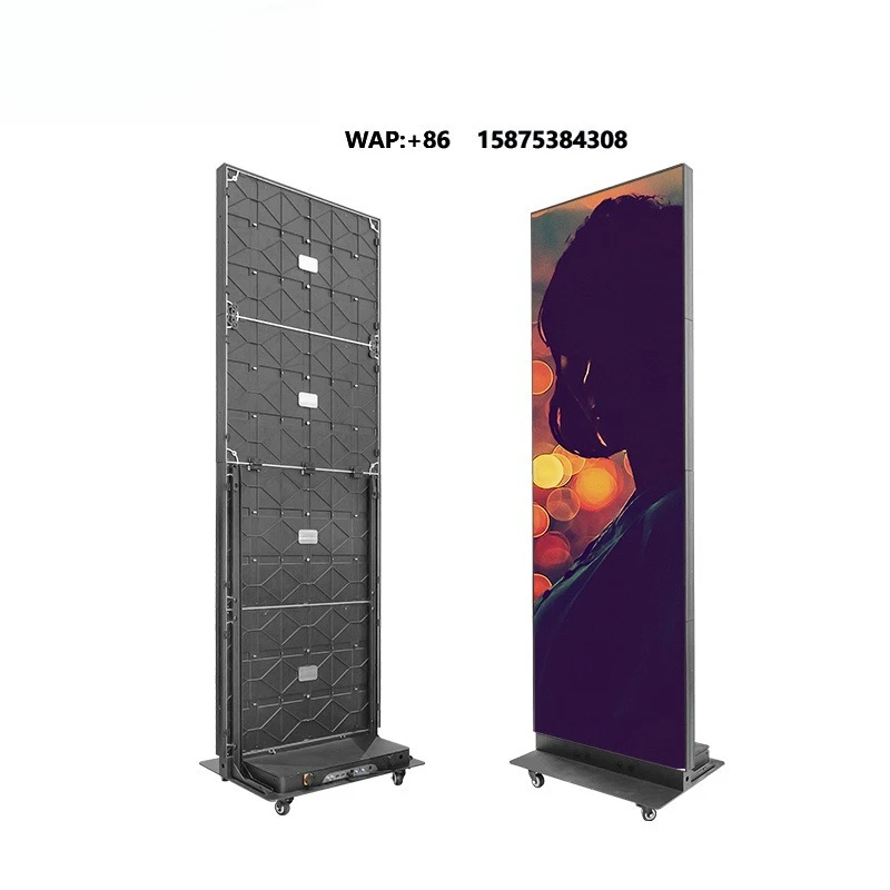 Foldable P2.5 Led Poster Screen 960x1920mm  Foldable and Convenient, High-definition, and Can Play Sound.